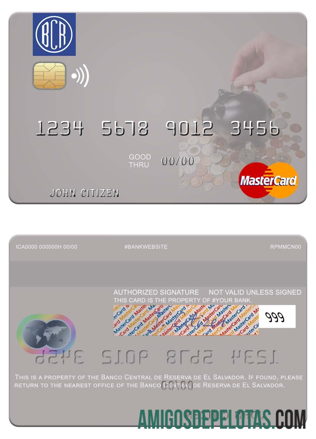 El Salvador Banco Central De Reserva De El Salvador Mastercard amostra